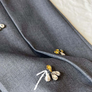 Luxury College Style Niche Designer Cut Label Early Heavy Industry Rhinestone Pleated Skirt